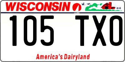 WI license plate 105TXO