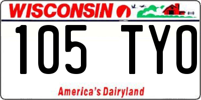 WI license plate 105TYO