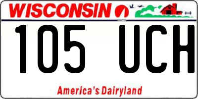 WI license plate 105UCH