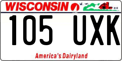 WI license plate 105UXK