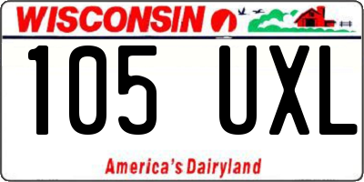 WI license plate 105UXL