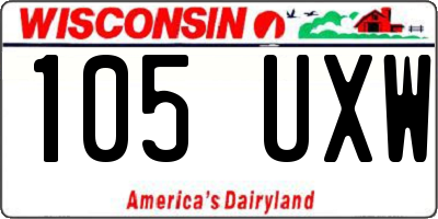WI license plate 105UXW