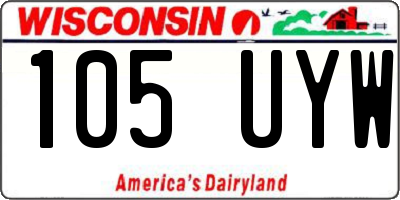 WI license plate 105UYW
