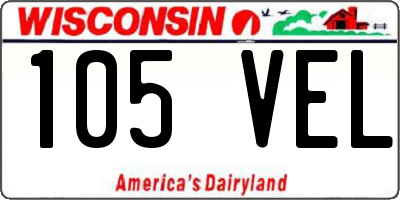 WI license plate 105VEL