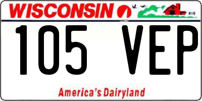 WI license plate 105VEP