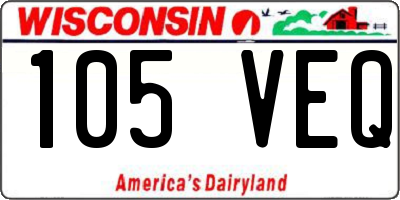 WI license plate 105VEQ