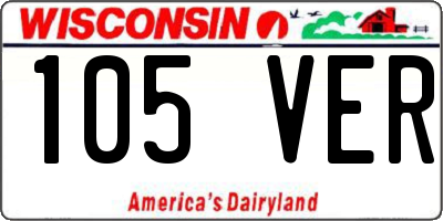 WI license plate 105VER