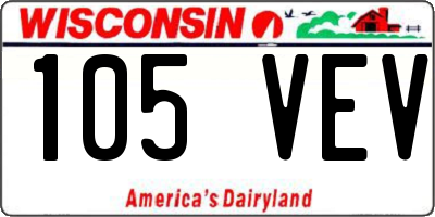 WI license plate 105VEV