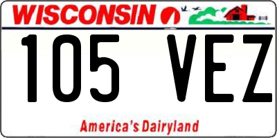 WI license plate 105VEZ