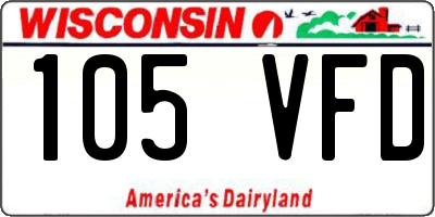 WI license plate 105VFD