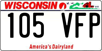 WI license plate 105VFP