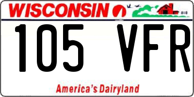 WI license plate 105VFR