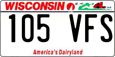 WI license plate 105VFS