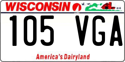WI license plate 105VGA