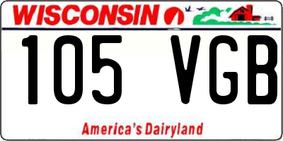 WI license plate 105VGB