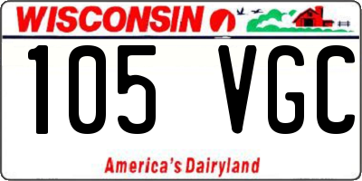 WI license plate 105VGC