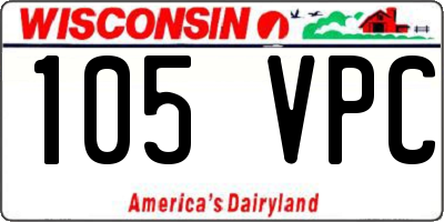 WI license plate 105VPC