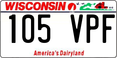 WI license plate 105VPF