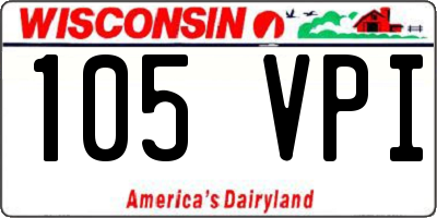 WI license plate 105VPI