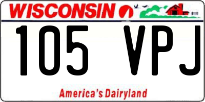 WI license plate 105VPJ