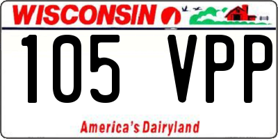 WI license plate 105VPP