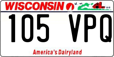 WI license plate 105VPQ