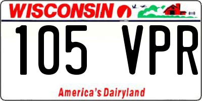 WI license plate 105VPR