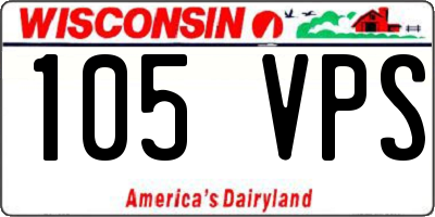 WI license plate 105VPS