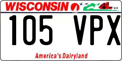 WI license plate 105VPX