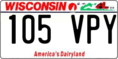 WI license plate 105VPY