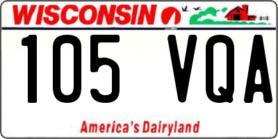 WI license plate 105VQA