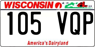 WI license plate 105VQP