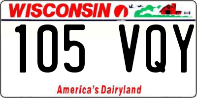 WI license plate 105VQY
