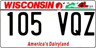 WI license plate 105VQZ