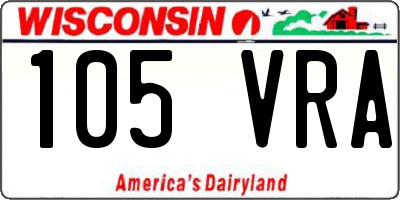 WI license plate 105VRA