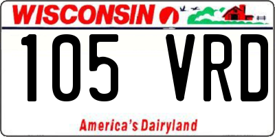 WI license plate 105VRD
