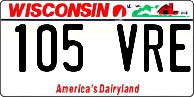 WI license plate 105VRE