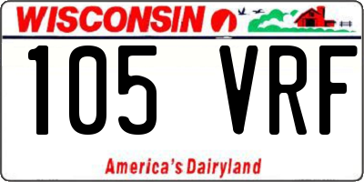 WI license plate 105VRF