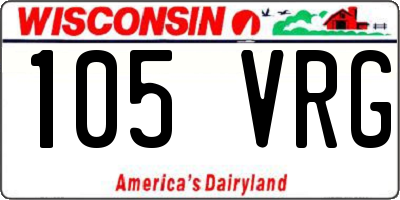 WI license plate 105VRG