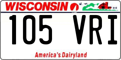WI license plate 105VRI