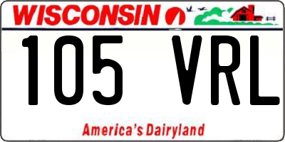 WI license plate 105VRL