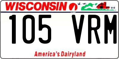 WI license plate 105VRM