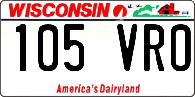 WI license plate 105VRO