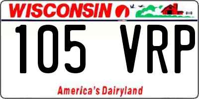 WI license plate 105VRP