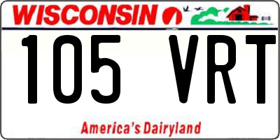 WI license plate 105VRT