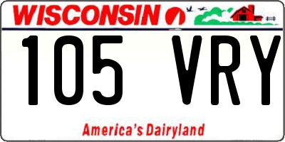 WI license plate 105VRY