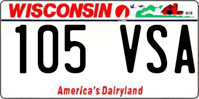WI license plate 105VSA
