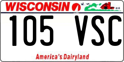 WI license plate 105VSC