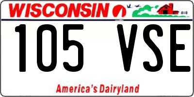 WI license plate 105VSE
