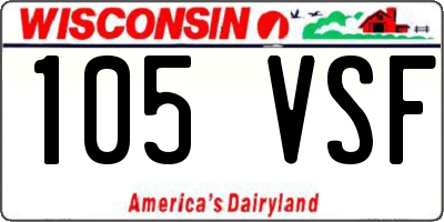 WI license plate 105VSF